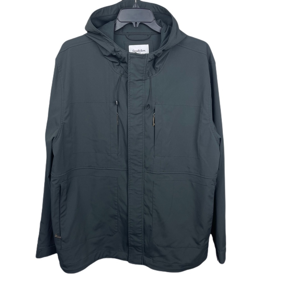 ✅ Goodfellow & Co. Black Hooded Zip Up Men’s Coat XXL